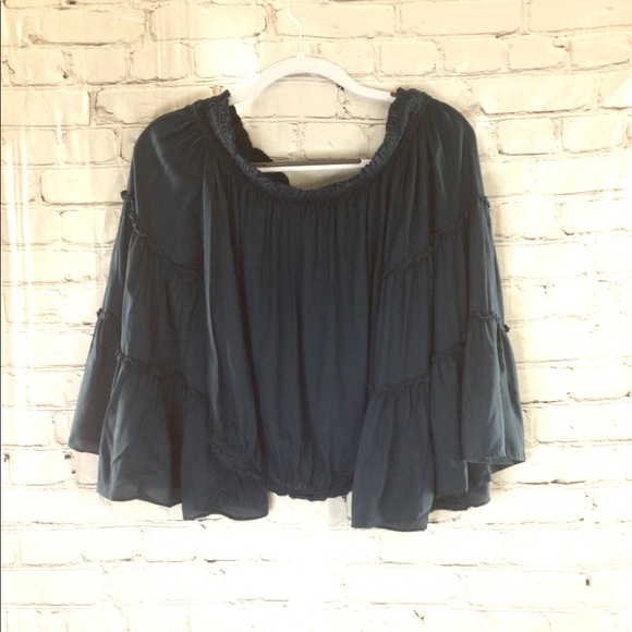 Free people off shoulder flare bell sleeves top. - Picture 1 of 4